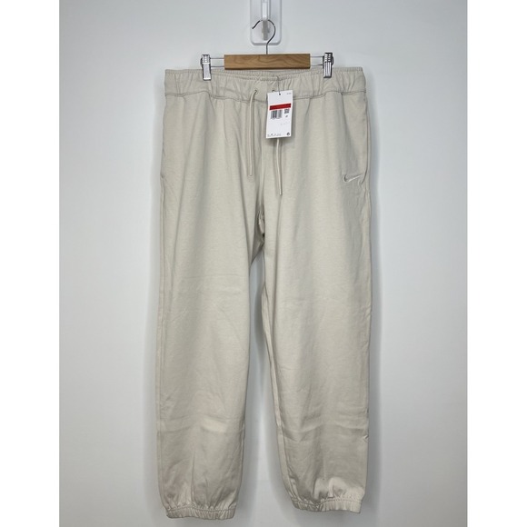 Nike Pants - New Nike Loose Fit Mid-Rise Joggers Womens Large Beige Sweatpants Swoosh Logo